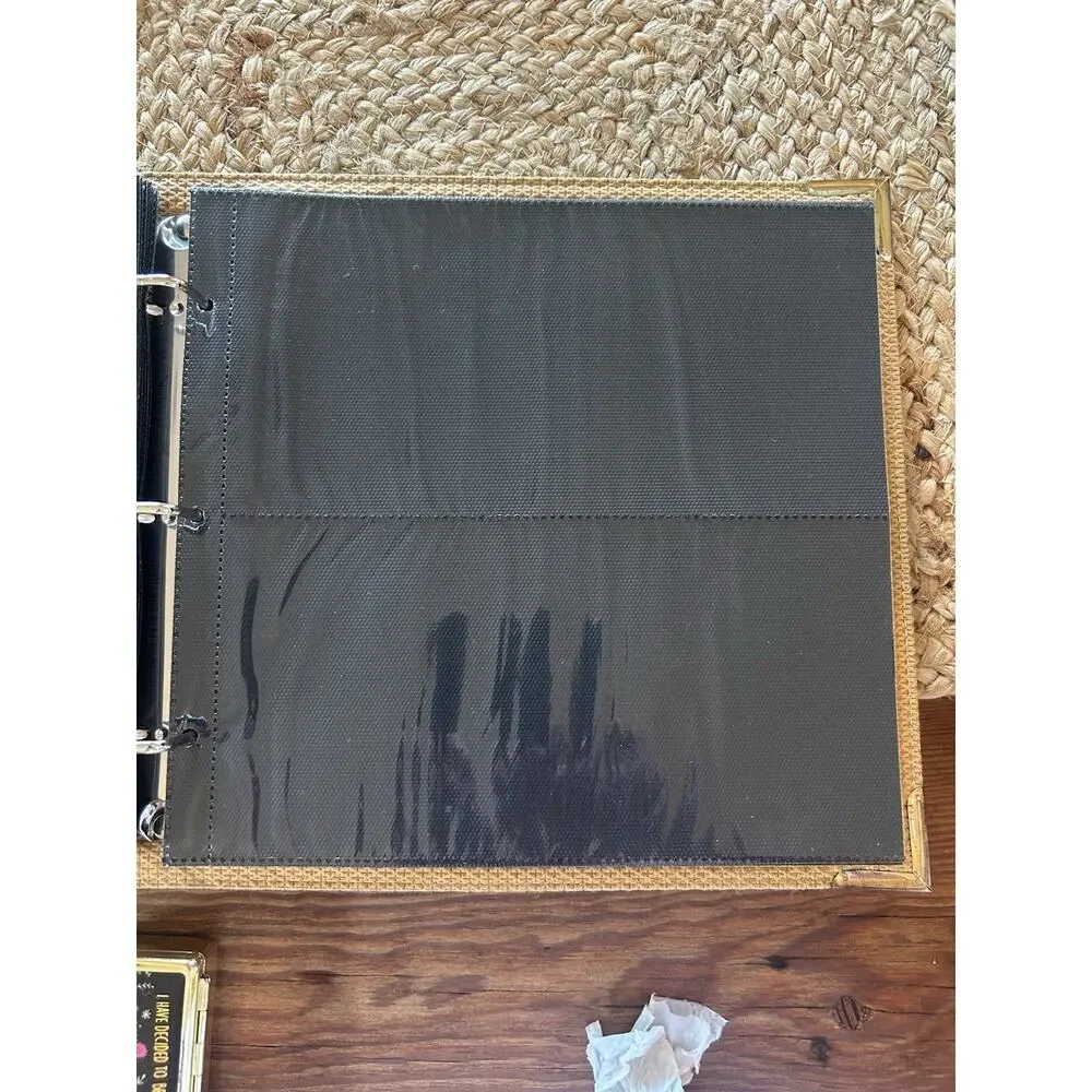 Vtg Golf Memories‎ Photo Album Golf Binder Green Faux Leather 30 Pages Brass
